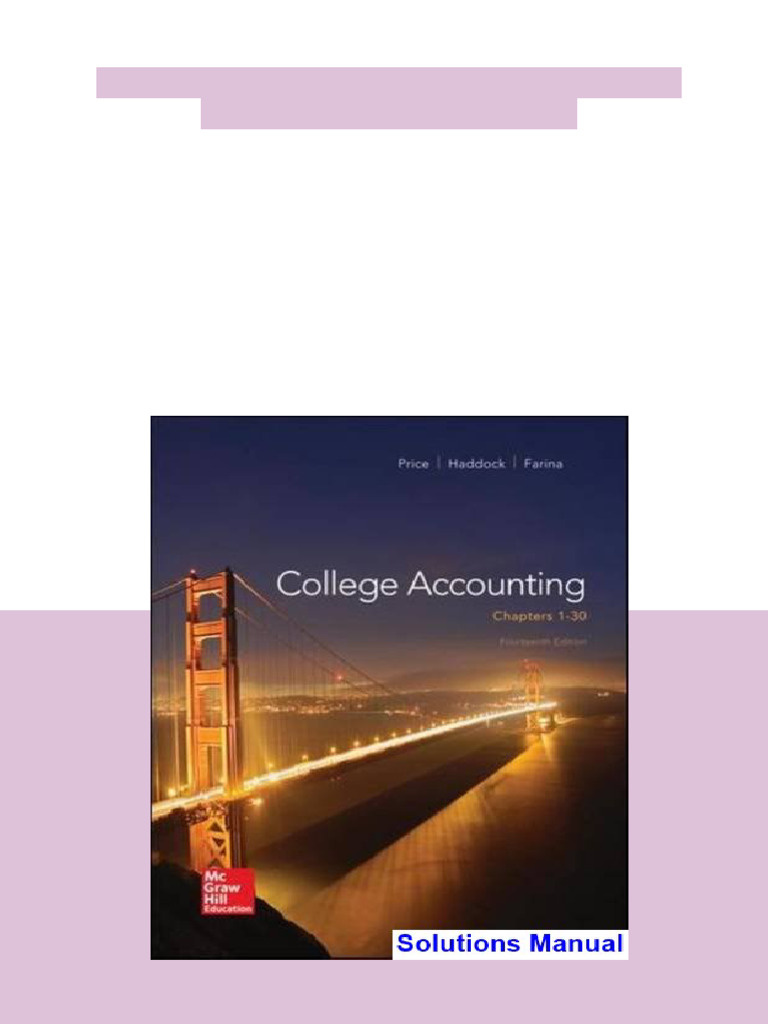 College Accounting 14th Edition Price Solutions Manual download full ...