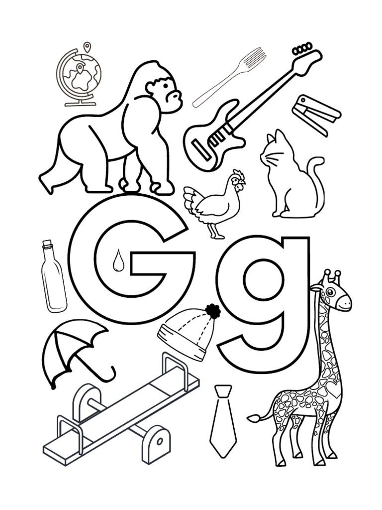 Alfabeto para Colorir - Letra G | PDF