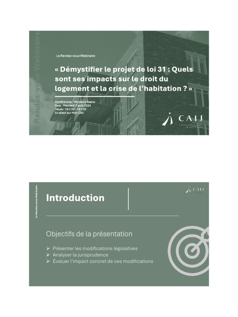Impact du projet de loi 31 sur le logement | PDF | Logement | Loi