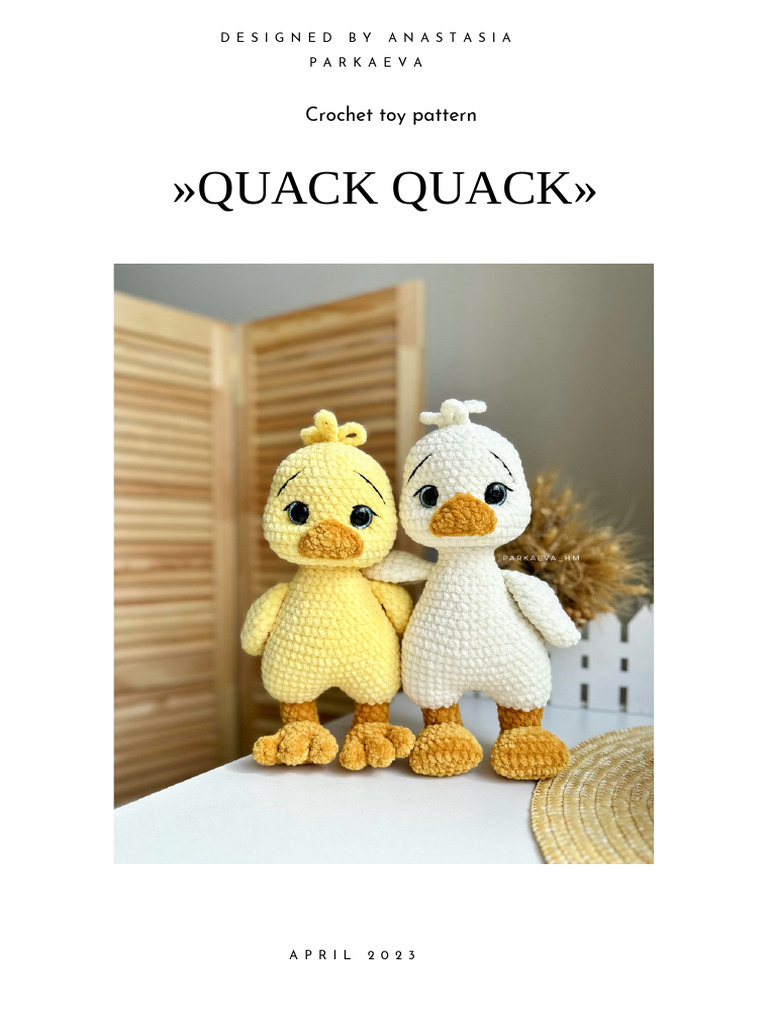 Crochet Quack Quack Toy Pattern | PDF | Crochet | Embroidery
