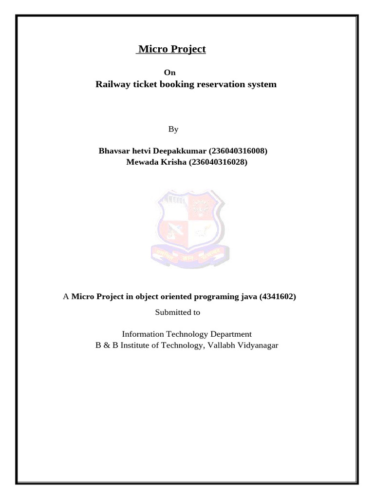 Railway Ticket Booking System in Java | PDF | Computing | Software