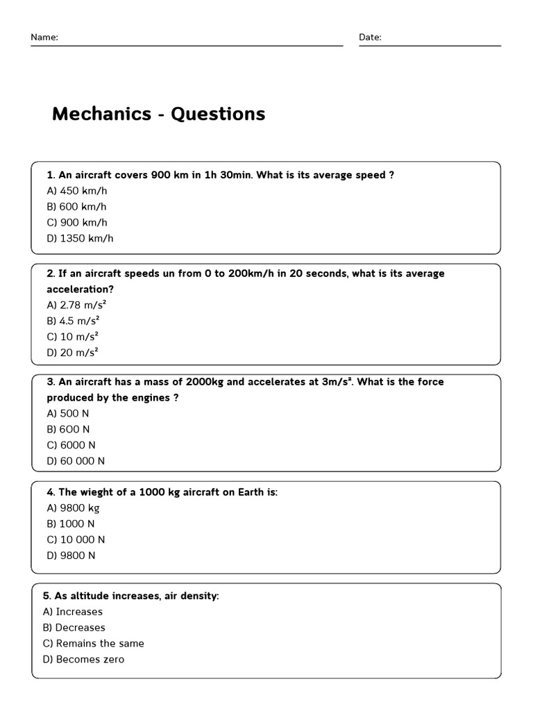Mechanics QSTs | PDF