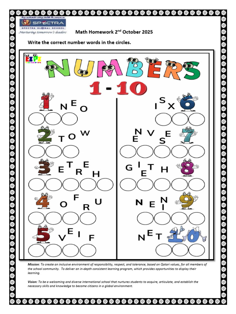 Math Homework Instructions for Students | PDF