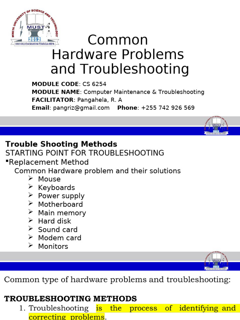 Common Hardware Issues & Fixes Guide | PDF | Power Supply | Booting