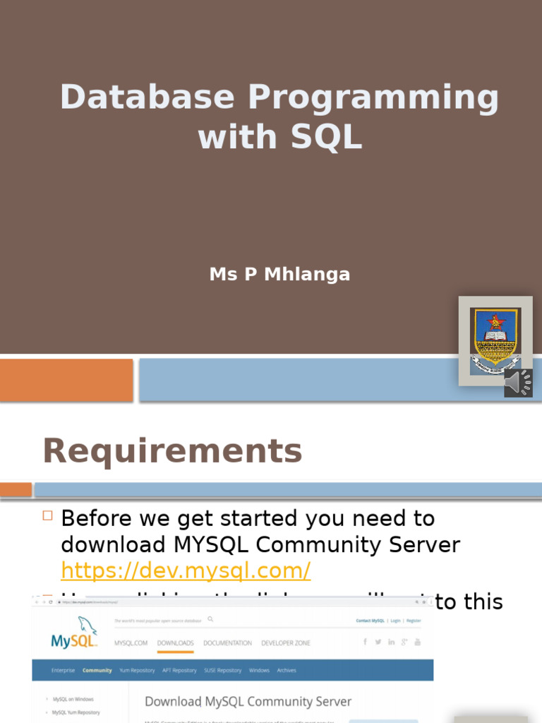 SQL Database Programming Guide | PDF | Sql | Relational Database
