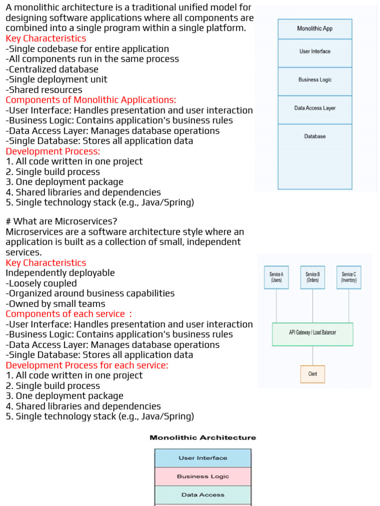 Monolithic vs Microservices Architecture Guide | PDF | Databases ...