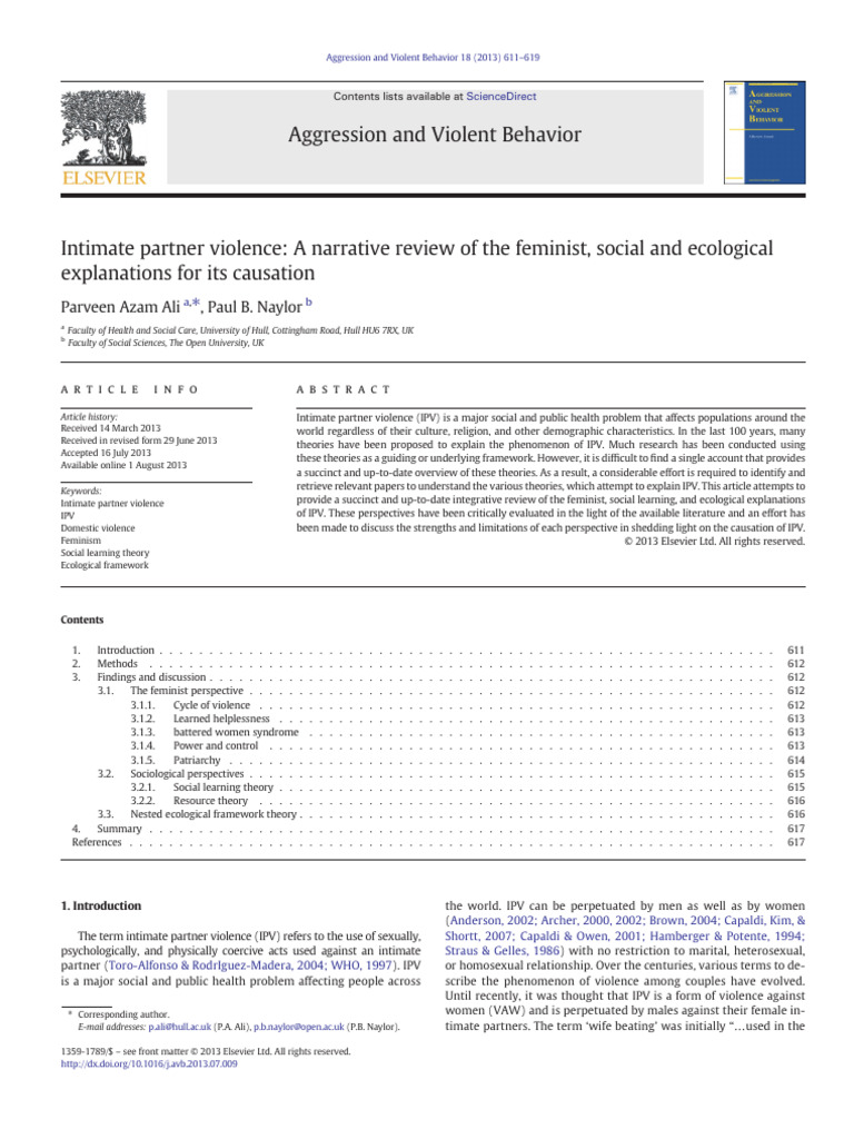 Theories of Intimate Partner Violence | PDF | Domestic Violence | Feminism