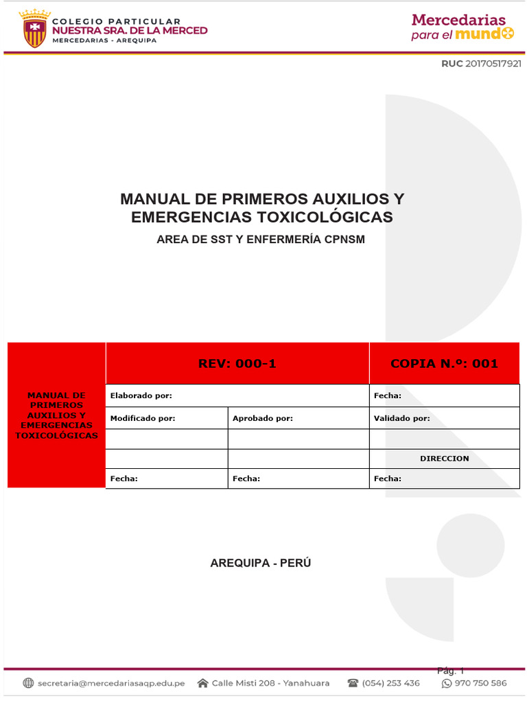 Manual de Primeros Auxilios y Emergencias | PDF | Quemar | Herida