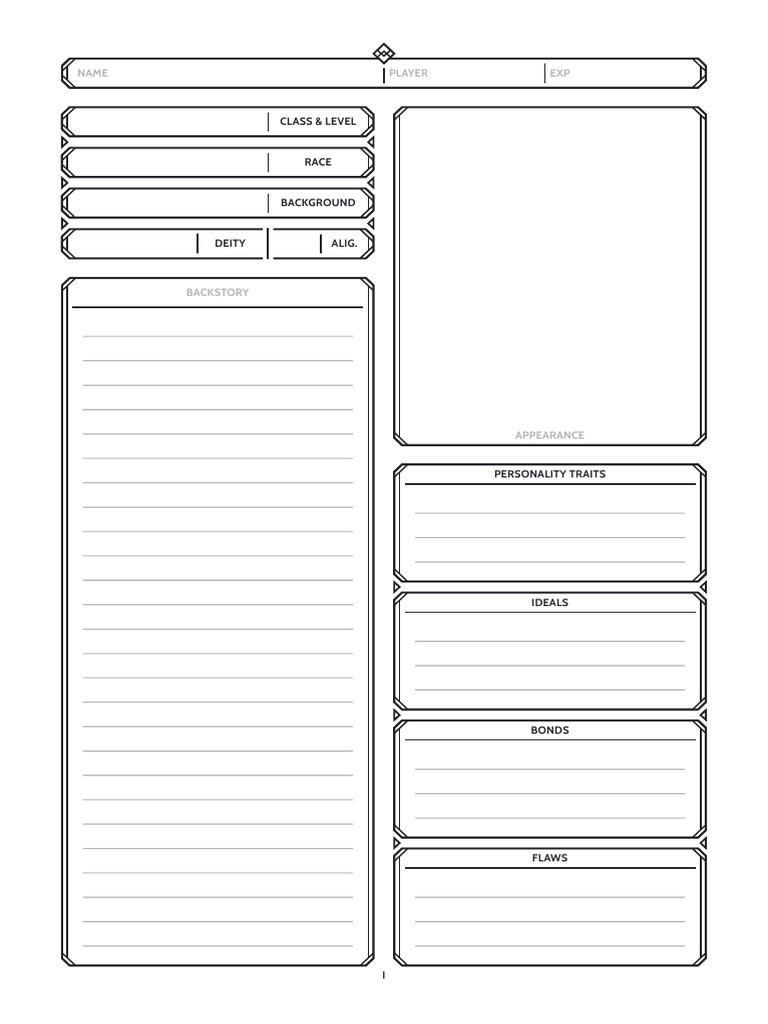 Tabletop RPG Character Sheet Template | PDF | Entertainment | Gaming