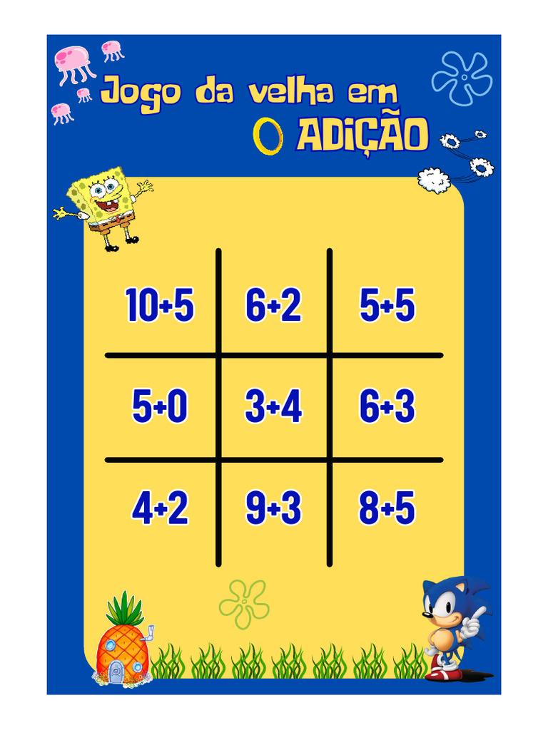 Jogo da Velha com Adição e Subtração | PDF