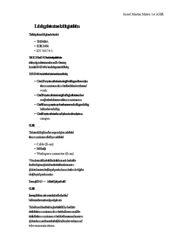 Labeling of A Structured Cabling Installation | PDF | Computer ...
