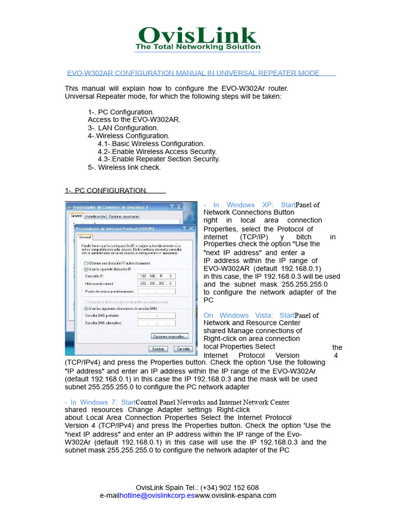 EVO-W302AR Router Setup Guide | PDF | Ip Address | Wireless Access Point