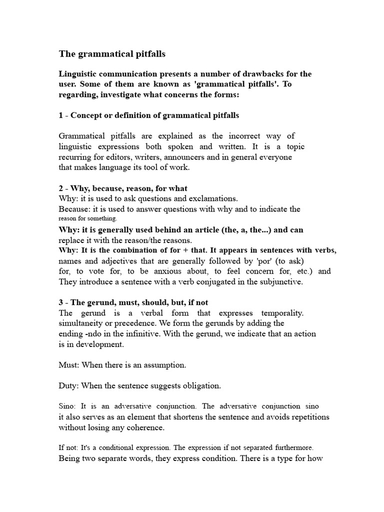 Understanding Grammatical Pitfalls | PDF | Verb | Grammatical Gender