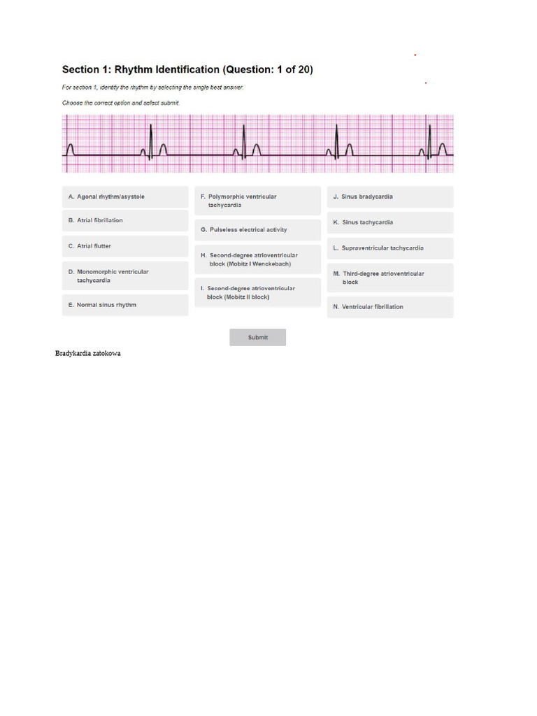 Test Wstępny ACLS | PDF