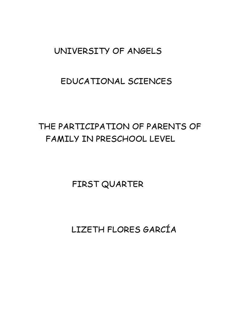 Parent Involvement in Preschool Education | PDF | Teachers | Self Esteem