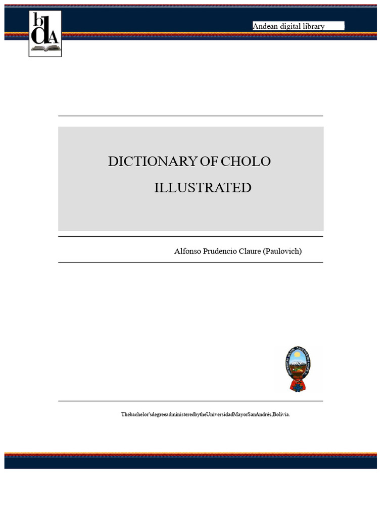 Illustrated Cholo Dictionary by Paulovich | PDF | Coca | Bolivia