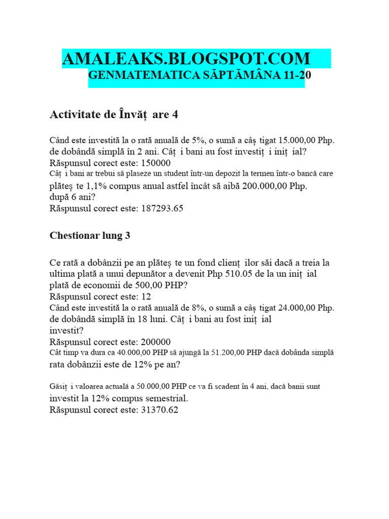 Gen Matematică | PDF