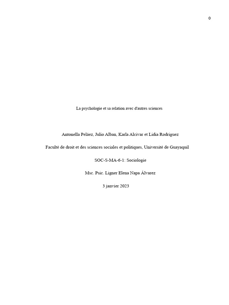 Psychologie sociale et ses interconnexions | PDF | Psychologie ...