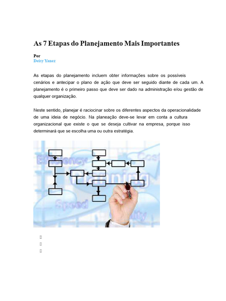 As 7 Etapas Do Planejamento Mais Importantes | PDF | Planejamento | Tempo