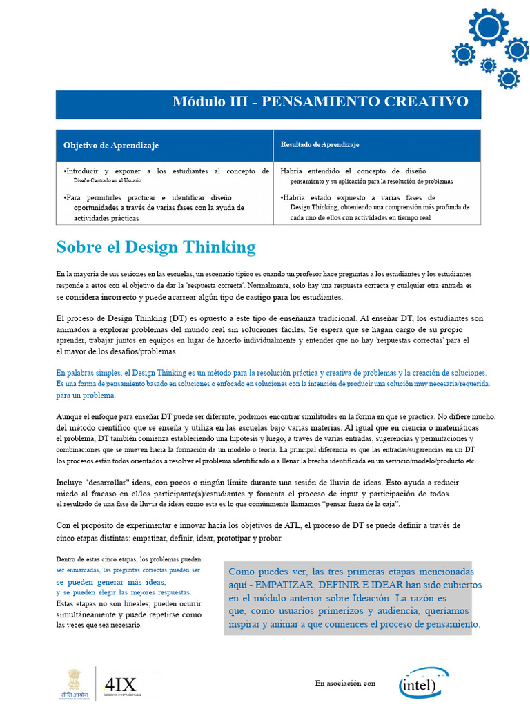 Introducción al Design Thinking en Educación | PDF | El pensamiento de ...