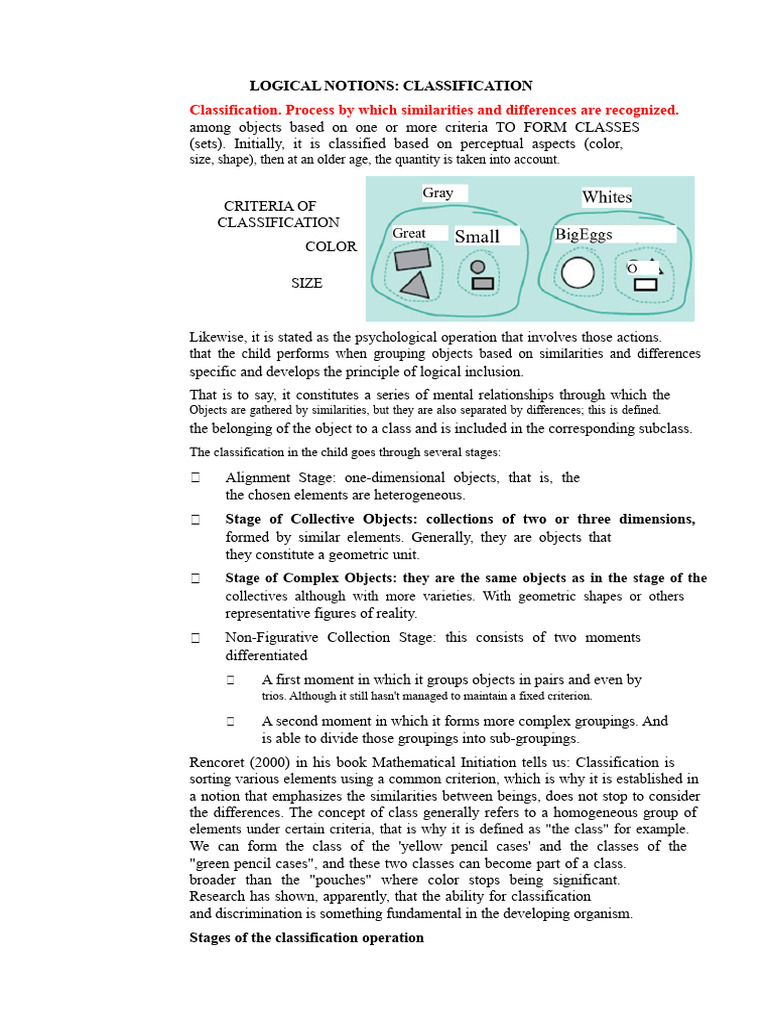 Understanding Child Classification Stages | PDF | Shape | Dimension