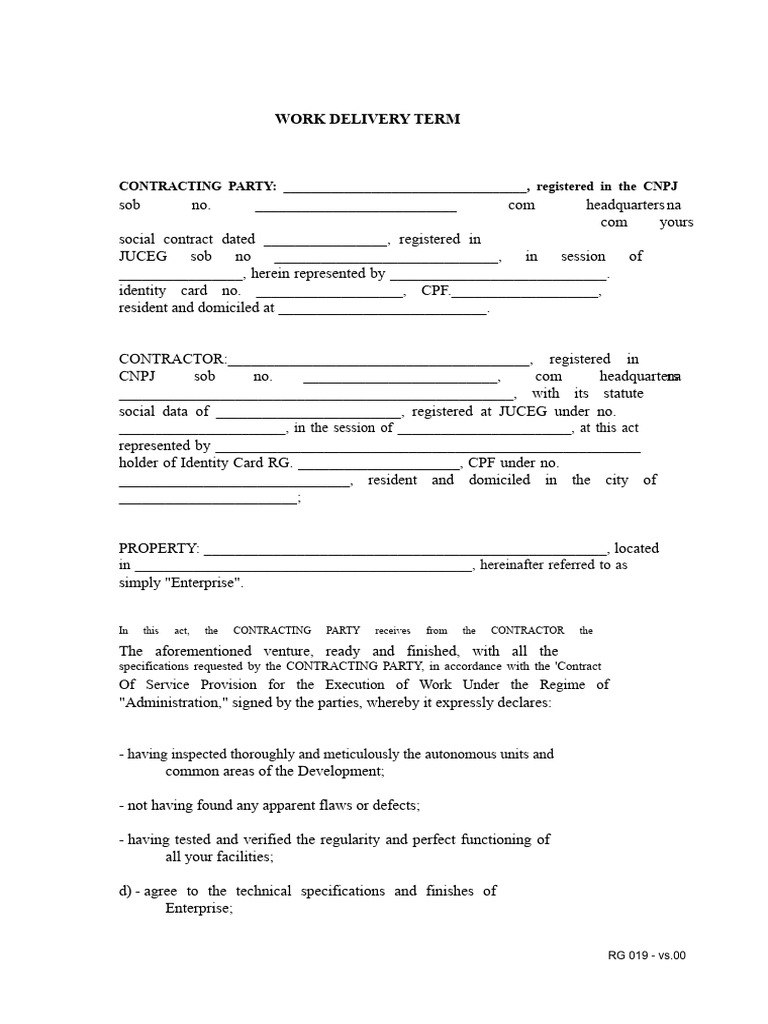 Work Delivery Term | PDF | Private Law