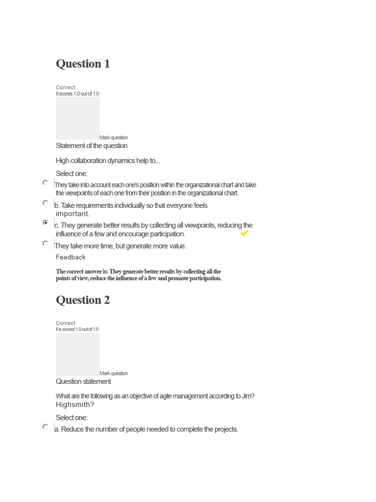 Exam and Quiz 1 Unit 1 | PDF | Scrum (Software Development) | Agile ...