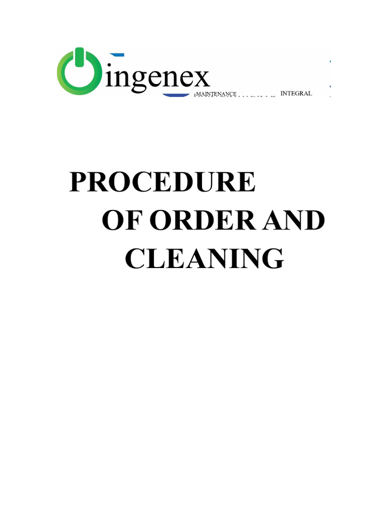 Order and Cleaning Procedure Guide | PDF | Occupational Safety And ...