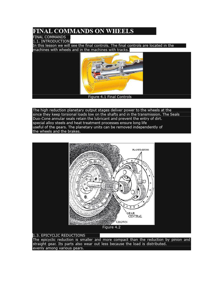 Final Controls and Epicyclic Reductions | PDF | Axle | Vehicles
