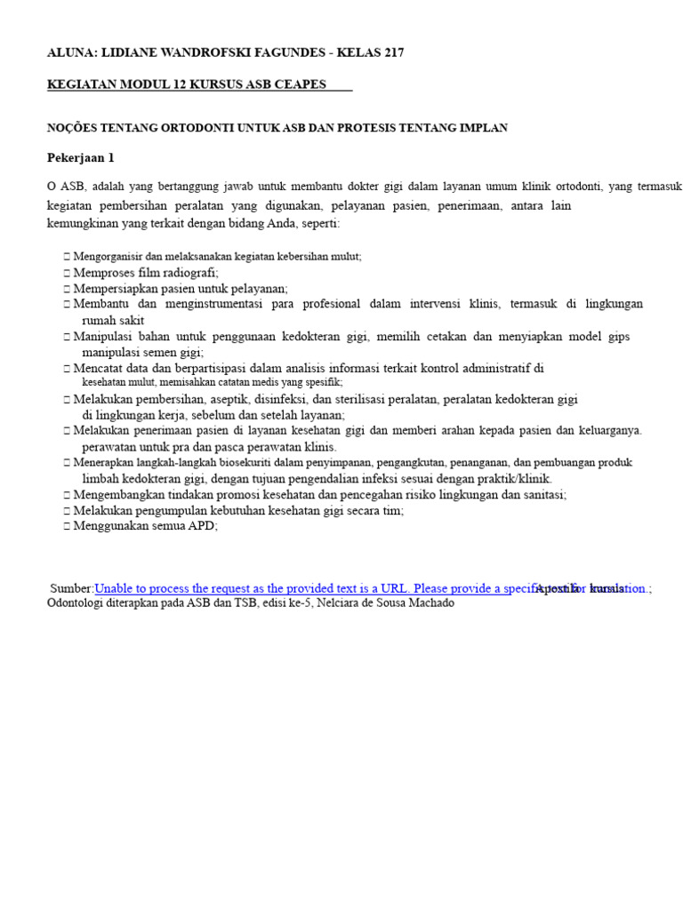 Noções Ortodonti untuk ASB dan Protesa | PDF
