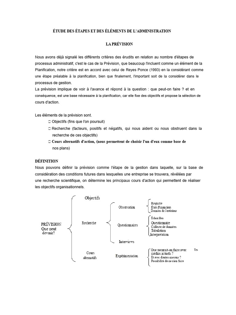 Définition de la prévision administrative | PDF | Planification | Risque