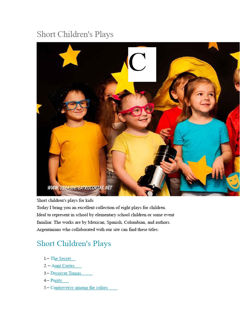 Short Plays for Children: A Collection | PDF