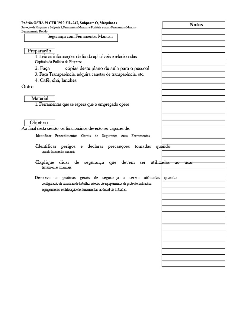 Segurança no Uso de Ferramentas Manuais | PDF | Martelo | Ferramentas