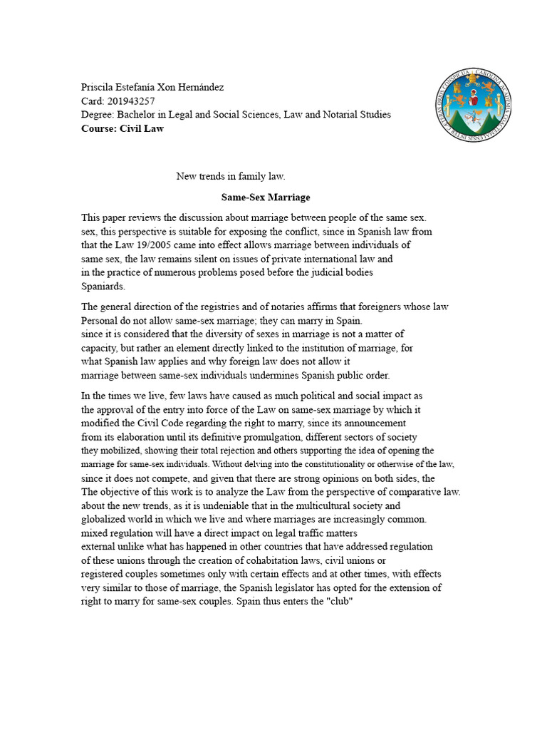 Trends in Same-Sex Marriage Law | PDF | Same Sex Marriage | Marriage