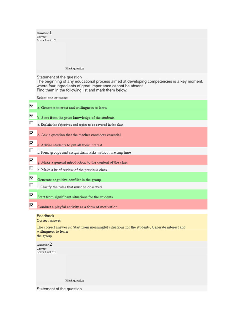 Solution To Questionnaire 5 | PDF | Learning | Pedagogy