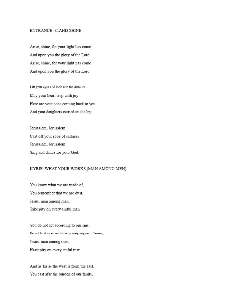 Spiritual Songs and Prayers Collection | PDF | Glory (Religion) | God ...