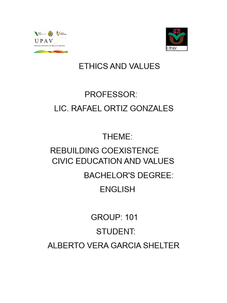Ethics of Values in Civic Education | PDF | Value (Ethics) | Liberal ...
