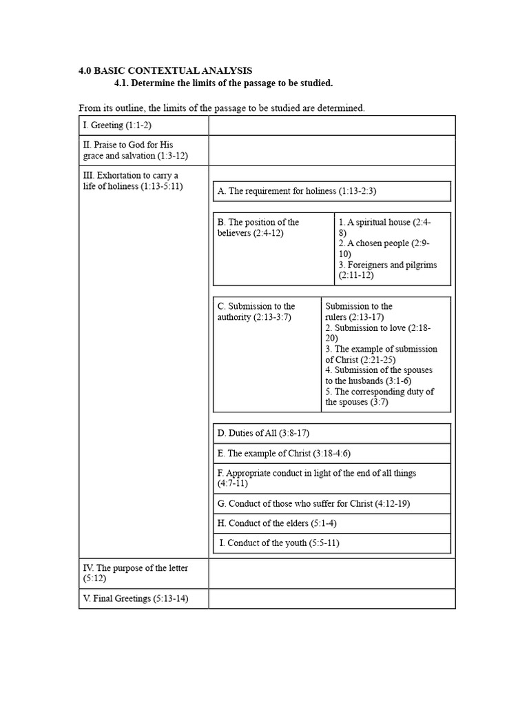 1 Peter 3:18-22 Exegesis Step 4 Basic Contextual Analysis | PDF | Jesus ...