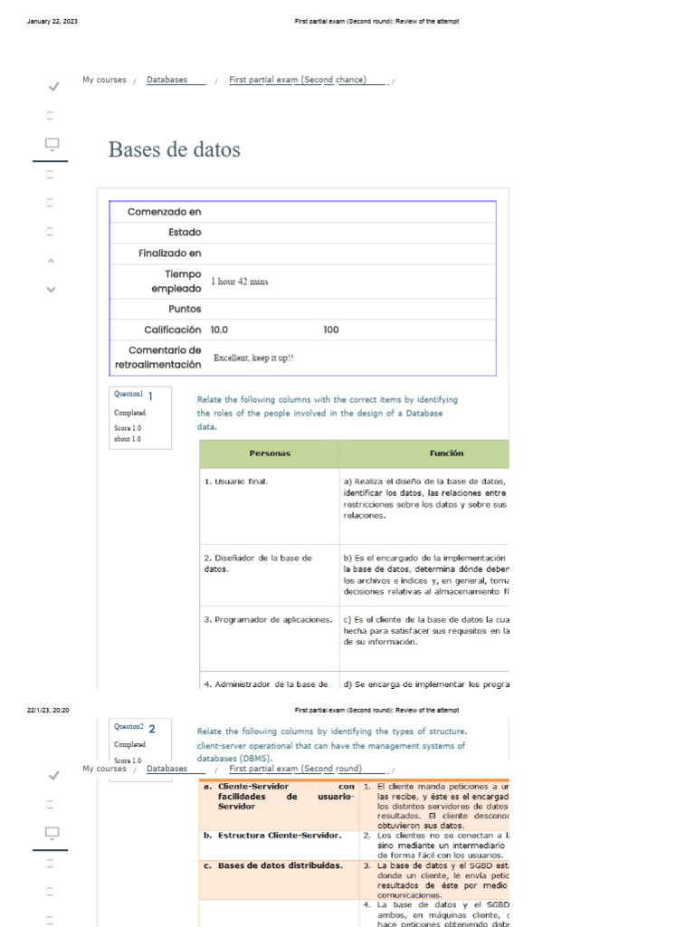 Week 01 Exam - Database | PDF | Databases | Information Science