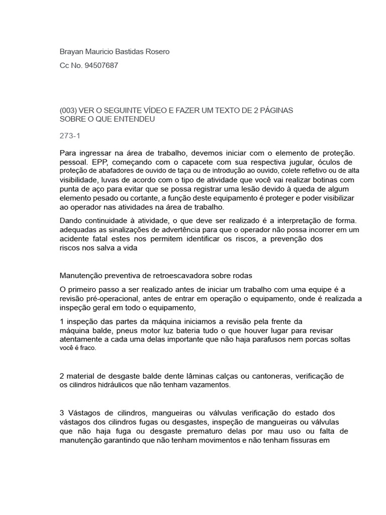 (003) VEJA O VÍDEO SEGUINTE E FAÇA UM TEXTO DE 2 PÁGINAS SOBRE O QUE ...