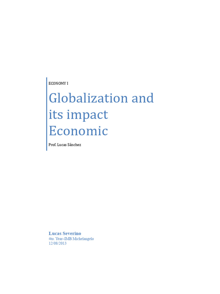 Practical Work - Globalization and Its Economic Impact | PDF ...