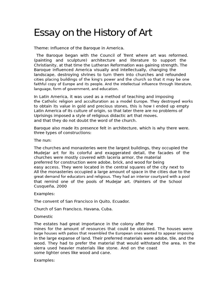 Essay On The History of Art | PDF | The Arts