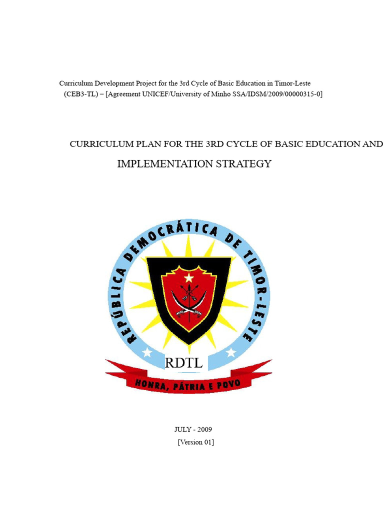Timor-Leste 3rd Cycle Education Curriculum | PDF | Curriculum | Knowledge