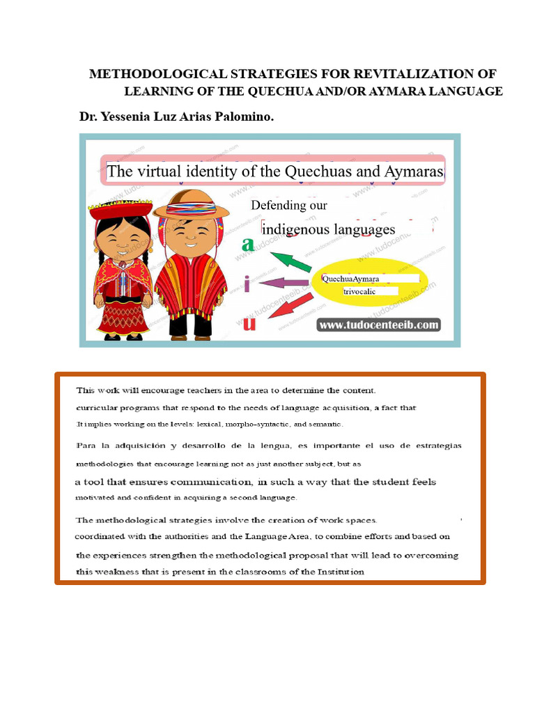 Revitalizing Quechua and Aymara Languages | PDF | Second Language ...
