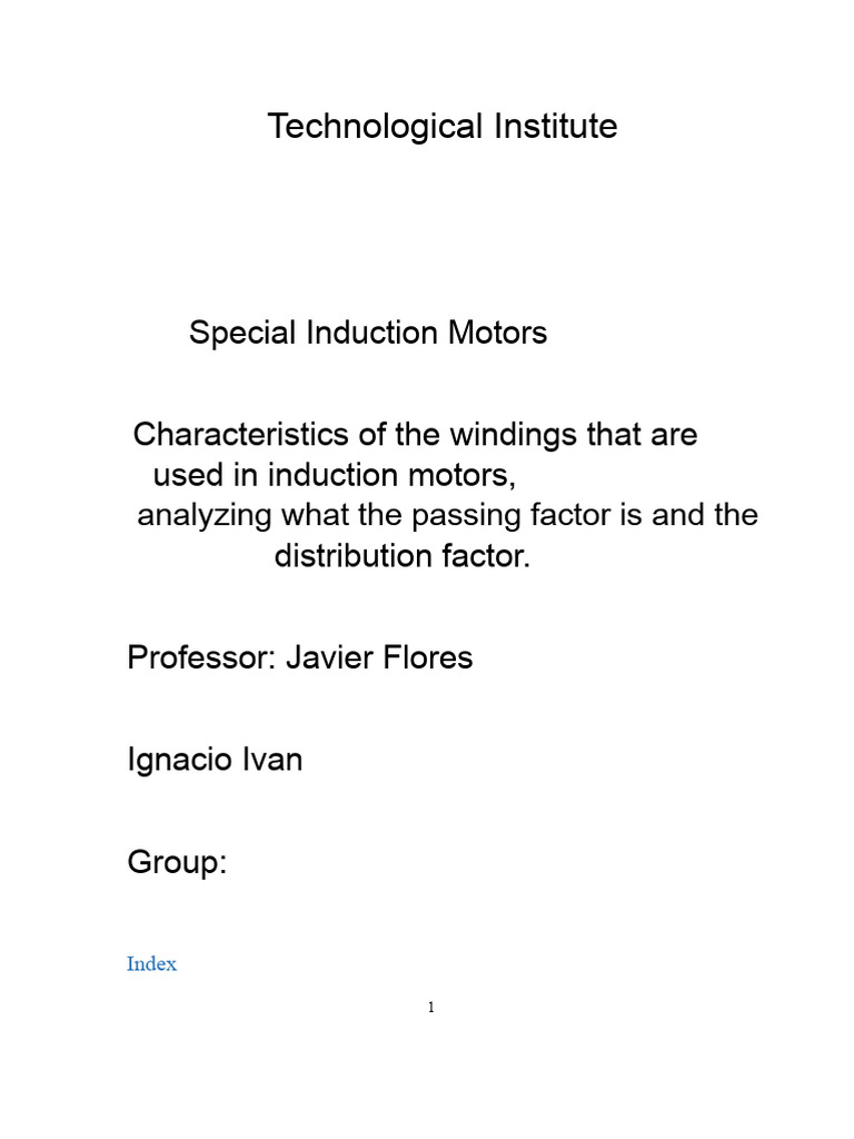 Induction Motor Winding Characteristics | PDF | Electric Motor ...