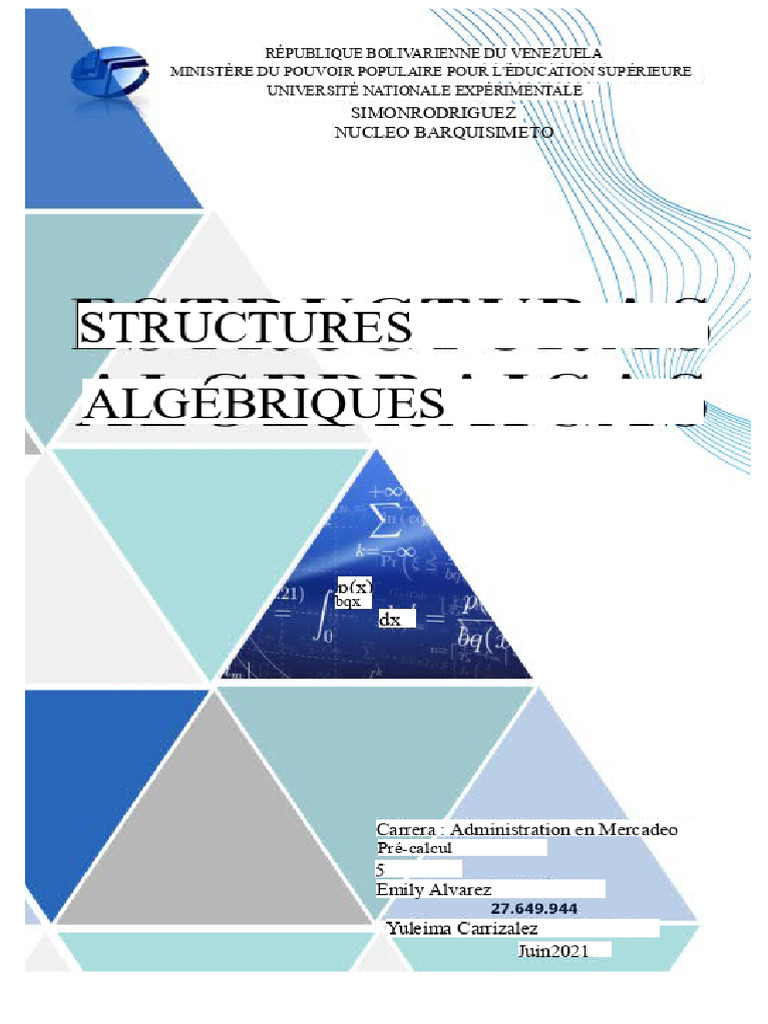 Concepts de Structures Algébriques | PDF | Groupe (Mathématiques ...