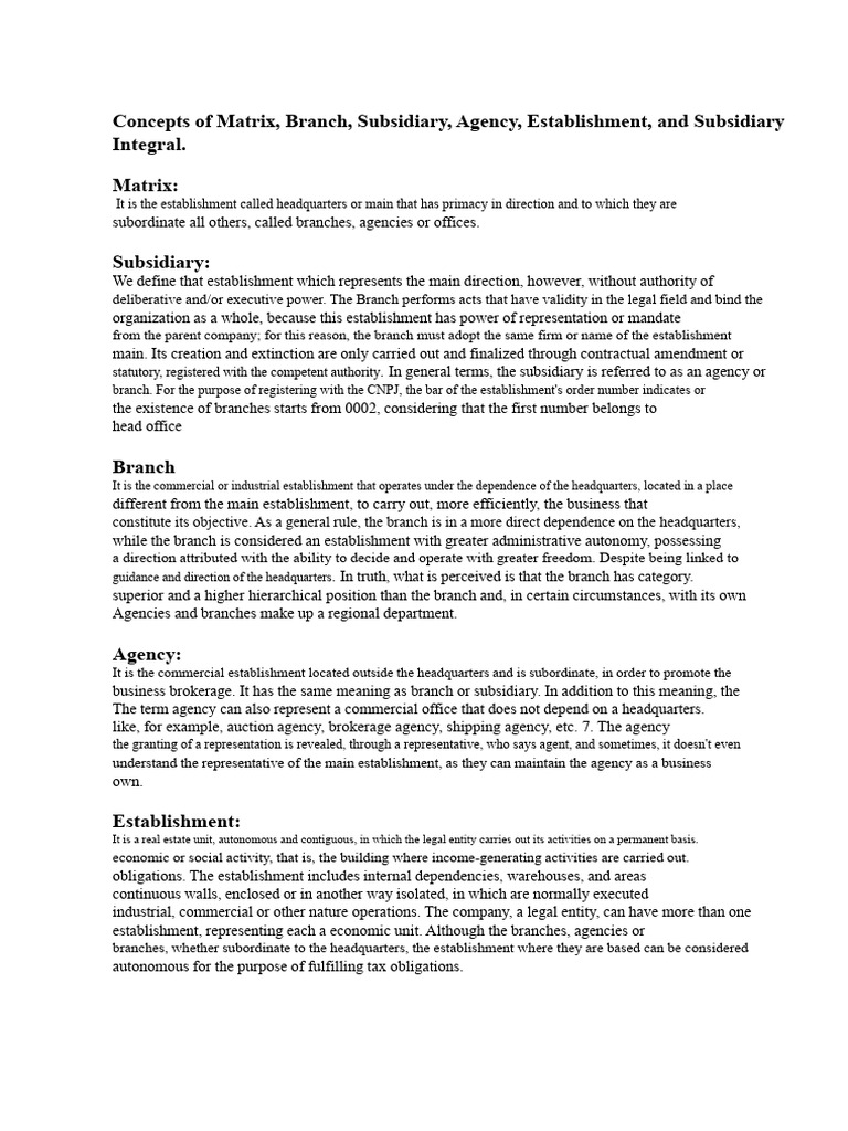 Matrix Structure: HQ and Branches Explained | PDF | Subsidiary | Hierarchy
