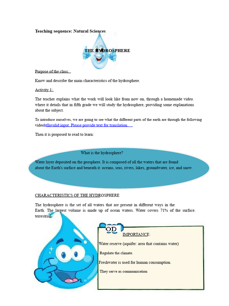 Understanding the Hydrosphere in Science | PDF