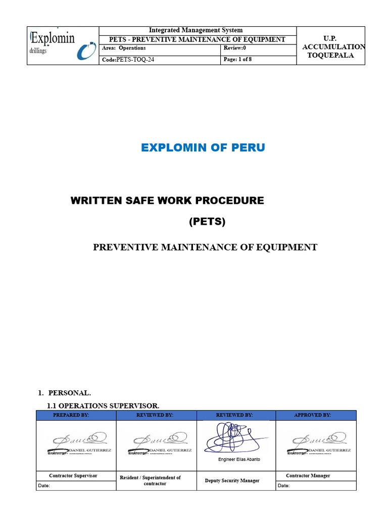 PETS-TOQ-24 Preventive Maintenance of Equipment | PDF | Occupational ...