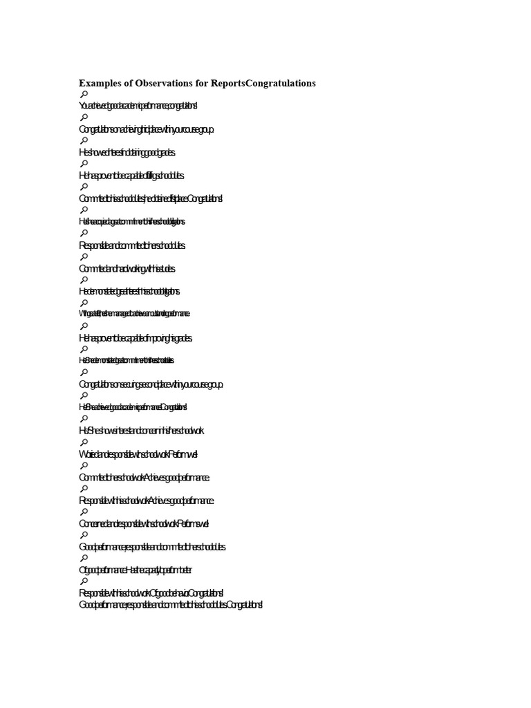 Student Performance Observation Examples | PDF | Vocabulary | Human ...